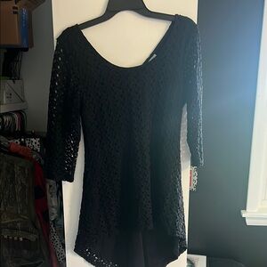 Elegant Black crochet lace Women's Top by Monroe & Main
